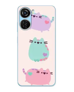 Чохол для ZTE V40 Design з картинкою «Pusheen тріо»
