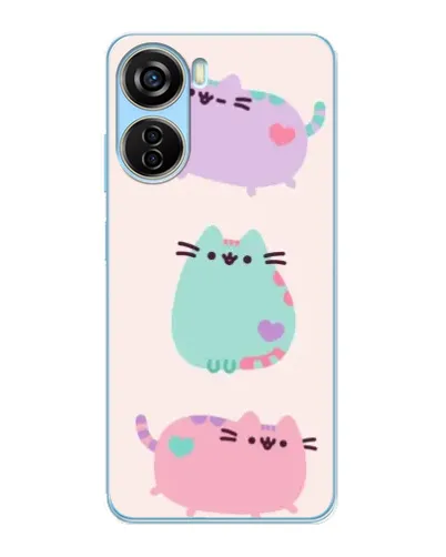 Чохол для ZTE V40 Design з картинкою «Pusheen тріо» Чохол для ZTE V40 Design з картинкою «Pusheen тріо»