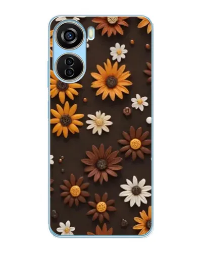 Чохол для ZTE V40 Design з картинкою «Візерунок з маленьких соняшників»