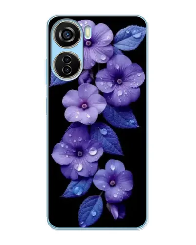 Чохол для ZTE V40 Design з картинкою «Фіолетові квіти з росою»