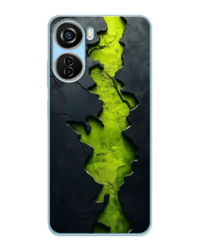 Чехол для ZTE V40 Design с картинкой «Салатовый разлом скалы»