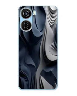 Чехол для ZTE V40 Design с картинкой «Объемные синие складки»