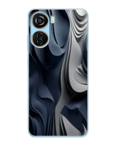 Чехол для ZTE V40 Design с картинкой «Объемные синие складки»