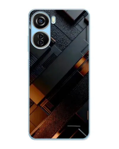 Чехол для ZTE V40 Design с картинкой «Черные геометрические блоки»