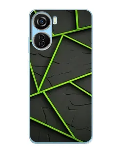 Чехол для ZTE V40 Design с картинкой «Зеленые геометрические линии»