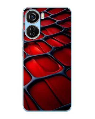Чехол для ZTE V40 Design с картинкой «Красная глянцевая сетка»