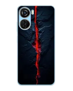 Чехол для ZTE V40 Design с картинкой «Kрасная лавовая трещина»