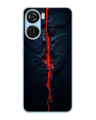 Чехол для ZTE V40 Design с картинкой «Kрасная лавовая трещина»