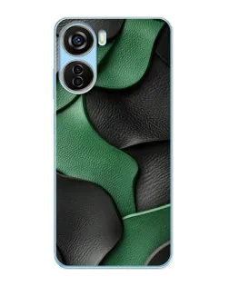 Чехол для ZTE V40 Design с картинкой «Зеленые кожаные волны»