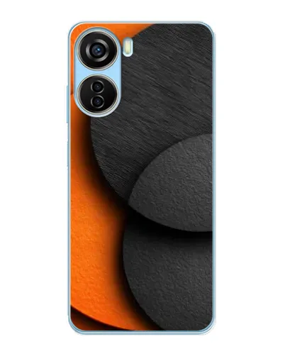 Чехол для ZTE V40 Design с картинкой «Геометрия оранжевых кругов»