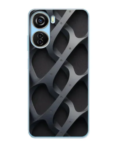 Чехол для ZTE V40 Design с картинкой «Объемное серое плетение»