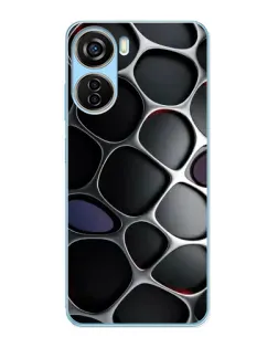 Чехол для ZTE V40 Design с картинкой «Объемная темная решетка»