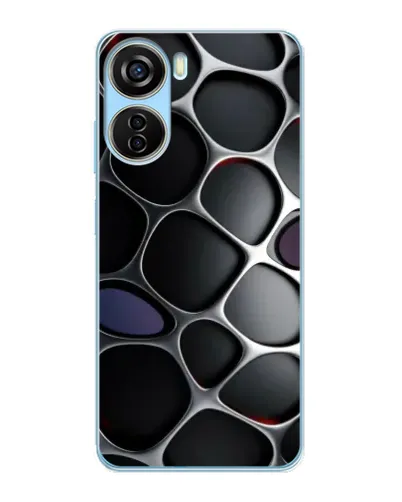 Чехол для ZTE V40 Design с картинкой «Объемная темная решетка»