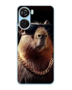Чохол для ZTE V40 Design з картинкою «Капібара золотий ланцюг»