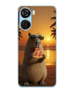 Чохол для ZTE V40 Design з картинкою «Капібара з піцою»