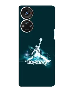 Чехол для ZTE Blade V40s с картинкой «Jordan Blue Fire»