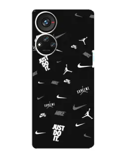 Чехол для ZTE Blade V40s с картинкой «Nike Black Pattern»