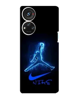 Чехол для ZTE Blade V40s с картинкой «Jordan Neon Blue»