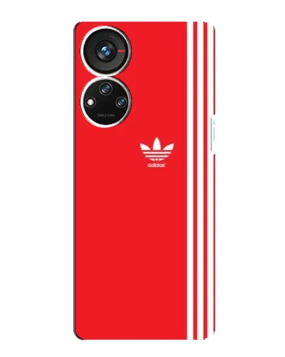 Чехол для ZTE Blade V40s с картинкой «Красный минимализм Adidas»