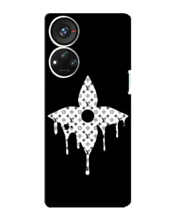 Чехол для ZTE Blade V40s с картинкой «Цветочная монограмма»