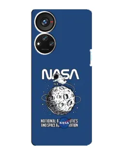 Чехол для ZTE Blade V40s с картинкой «NASA — лунная миссия»