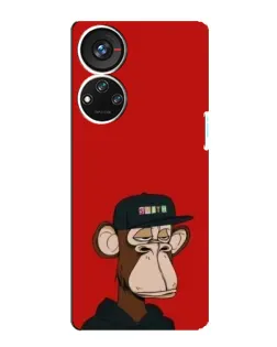 Чехол для ZTE Blade V40s с картинкой «Bored Ape — красный фон» Чехол для ZTE Blade V40s с картинкой «Bored Ape — красный фон»