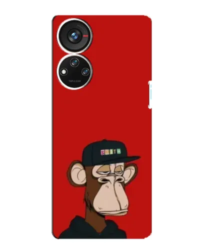 Чехол для ZTE Blade V40s с картинкой «Bored Ape — красный фон» Чехол для ZTE Blade V40s с картинкой «Bored Ape — красный фон»
