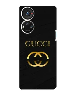 Чехол для ZTE Blade V40s с картинкой «Золотой логотип Gucci»