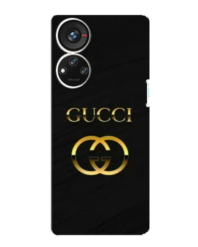 Чехол для ZTE Blade V40s с картинкой «Золотой логотип Gucci»