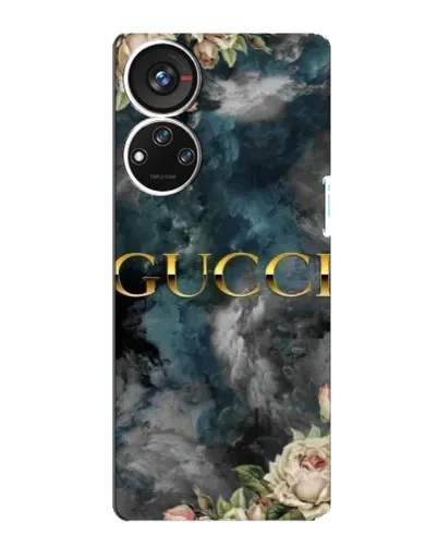 Чехол для ZTE Blade V40s с картинкой «Абстрактные цветы Gucci»