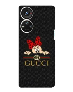 Чехол для ZTE Blade V40s с картинкой «Минни Маус Gucci — черный»