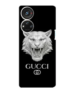 Чехол для ZTE Blade V40s с картинкой «Gucci — серебряный лев»