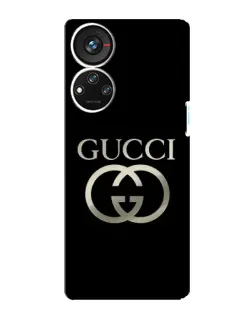 Чехол для ZTE Blade V40s с картинкой «Gucci — золото на черном»
