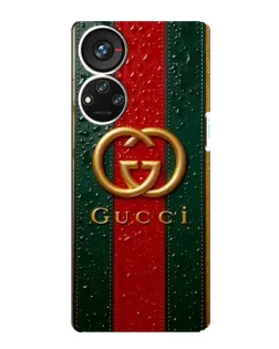 Чехол для ZTE Blade V40s с картинкой «Gucci — фирменная полоса и золото»