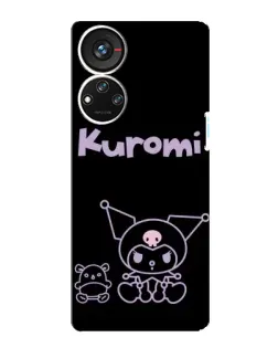 Чохол для ZTE Blade V40s з картинкою «Kuromi — чорний мінімалізм»