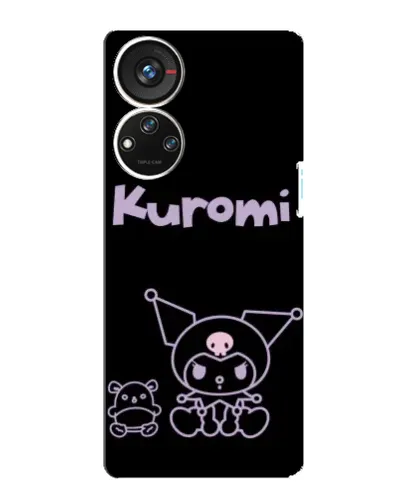 Чохол для ZTE Blade V40s з картинкою «Kuromi — чорний мінімалізм»