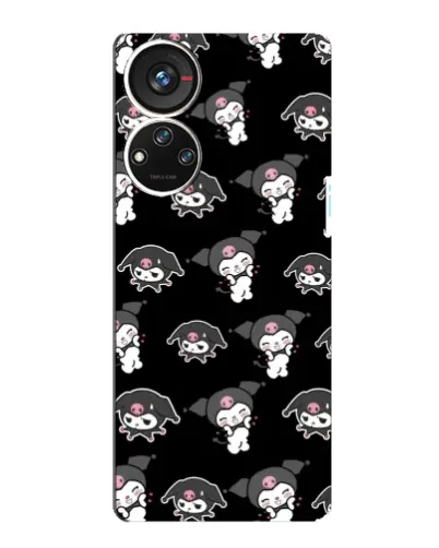 Чохол для ZTE Blade V40s з картинкою «Чорний паттерн Kuromi»