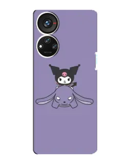 Чохол для ZTE Blade V40s з картинкою «Kuromi на ліловому фоні»