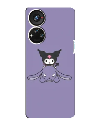 Чохол для ZTE Blade V40s з картинкою «Kuromi на ліловому фоні»