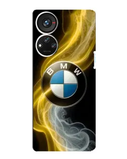 Чехол для ZTE Blade V40s с картинкой «Золотистый дым BMW»