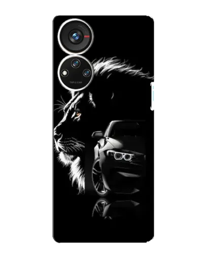 Чехол для ZTE Blade V40s с картинкой «BMW и лев»