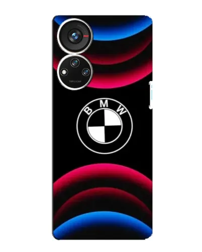 Чехол для ZTE Blade V40s с картинкой «Логотип BMW и неоновые дуги»