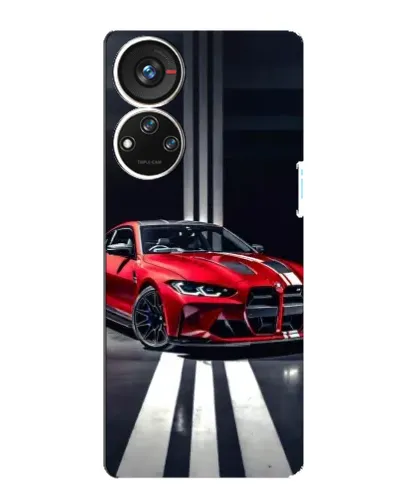 Чехол для ZTE Blade V40s с картинкой «Красная BMW на дороге»