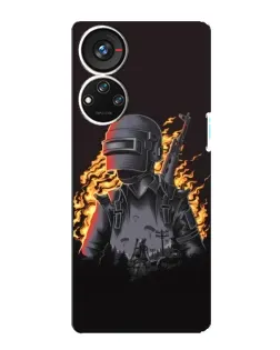 Чохол для ZTE Blade V40s з картинкою «PUBG — вогняний силует»
