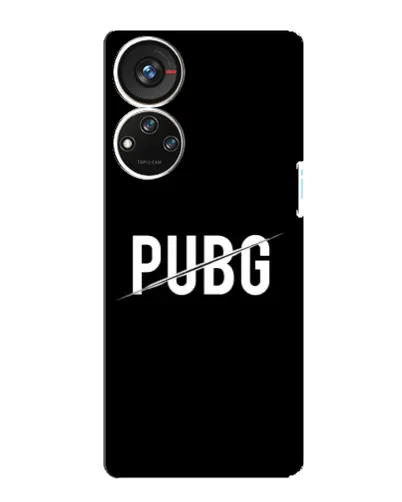 Чохол для ZTE Blade V40s з картинкою «PUBG — білий логотип»
