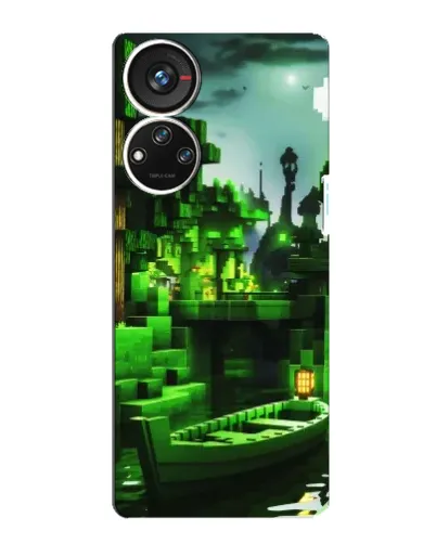 Чохол для ZTE Blade V40s з картинкою «Minecraft лісовий пейзаж»