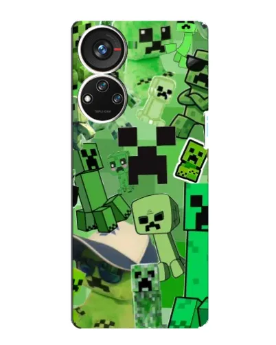 Чохол для ZTE Blade V40s з картинкою «Кріпери Minecraft»