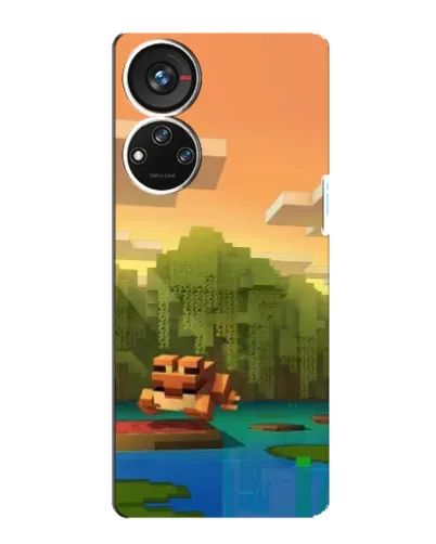 Чохол для ZTE Blade V40s з картинкою «Майнкрафт захід сонця»