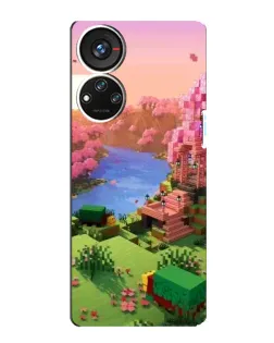 Чохол для ZTE Blade V40s з картинкою «Рожеве дерево Minecraft»