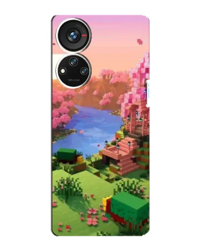 Чохол для ZTE Blade V40s з картинкою «Рожеве дерево Minecraft»
